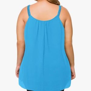 Never worn blue chiffon tank top